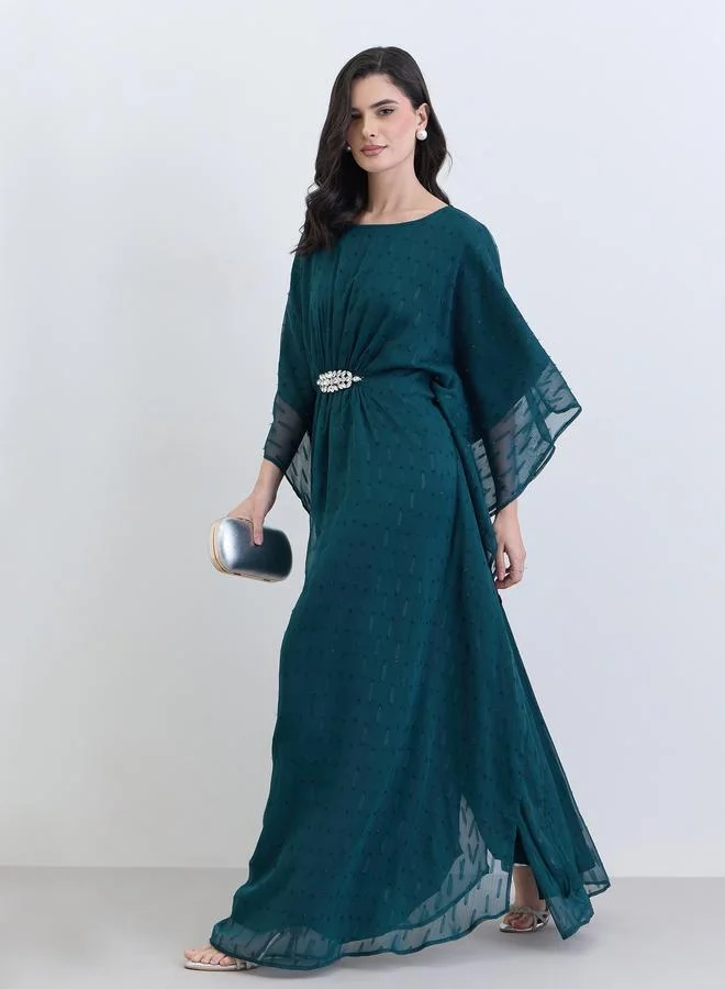 أميرة فستان قفطان ماكسي شيفون مزين